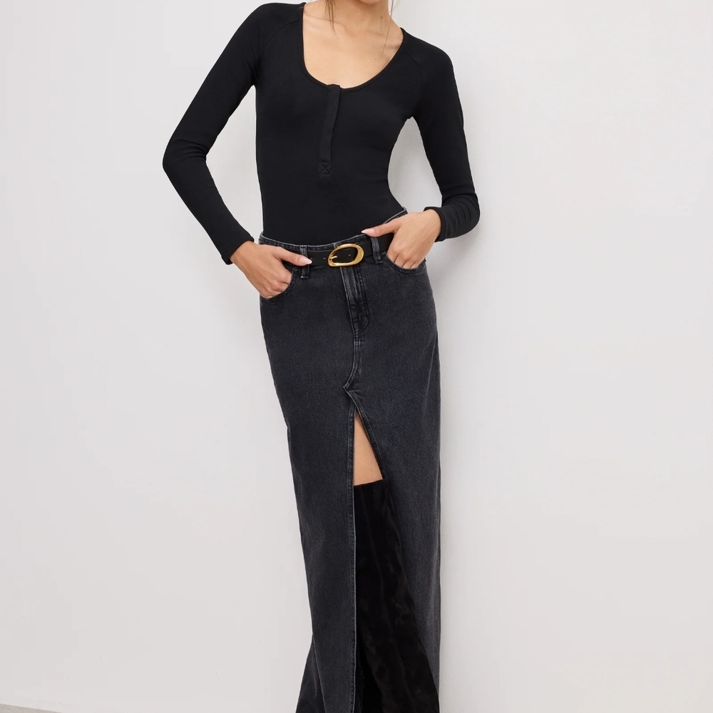 Good American Black Maxi Skirt